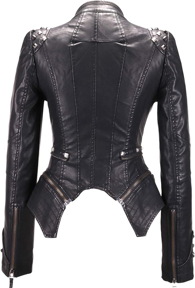 7. chouyatou Women's Fashion Studded Perfectly Shaping Faux Suede Biker Vest