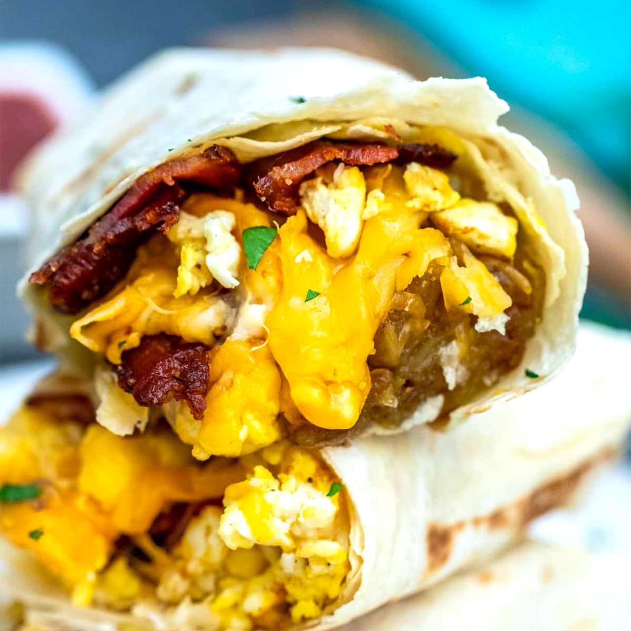 Classic Bacon and Egg Breakfast Burrito