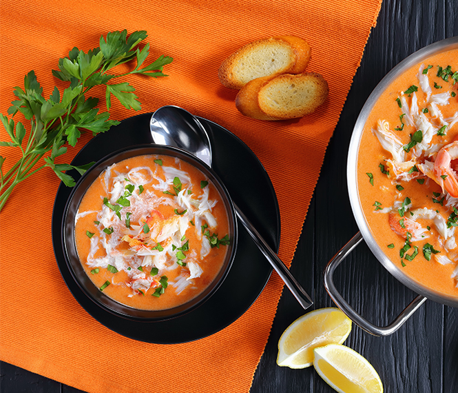 Sopa de mariscos griega
