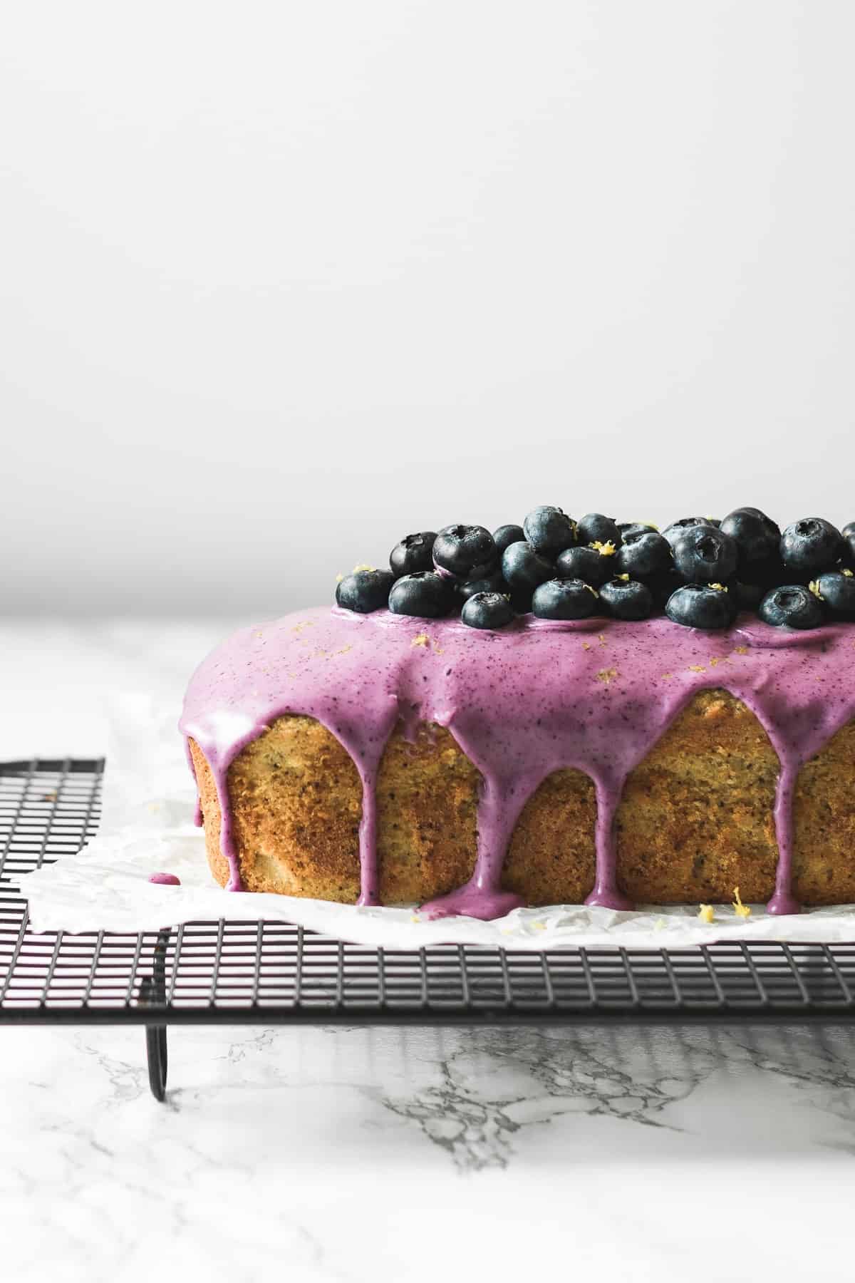 Lemon Poppy Seed Cake with Blueberry Compote