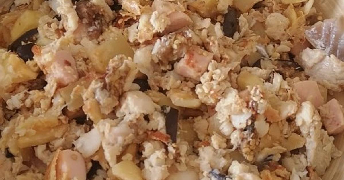 Revuelto de bacalao con berenjenas