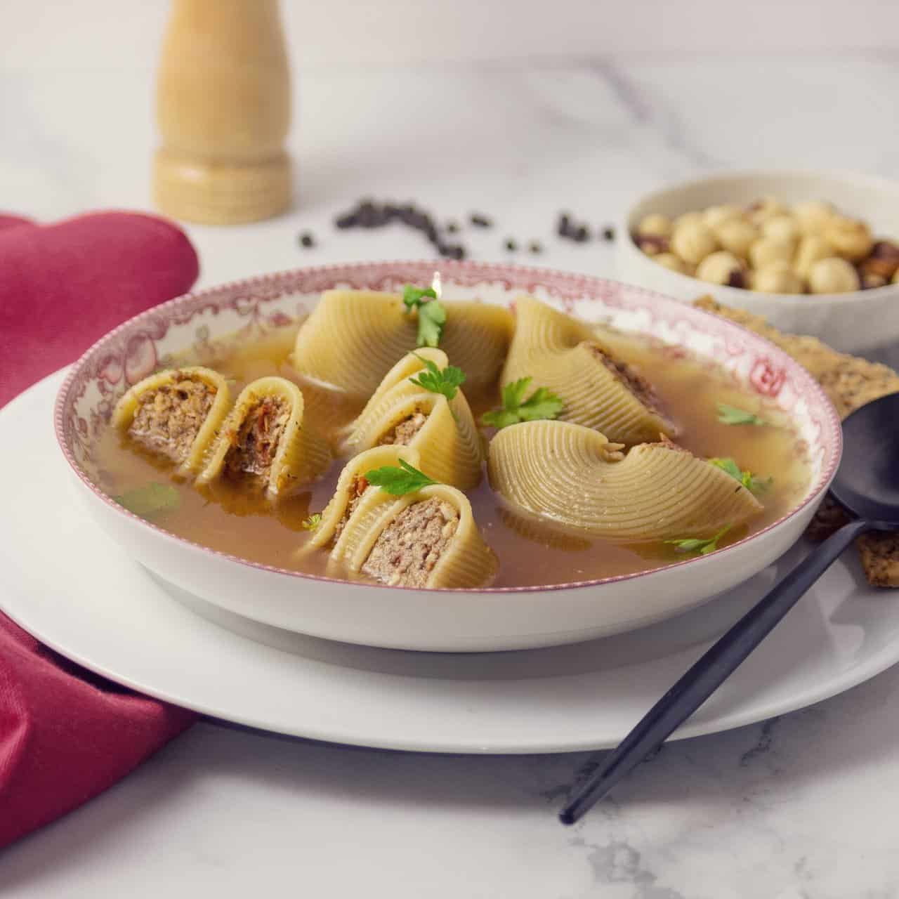 Sopa de Galets con Setas