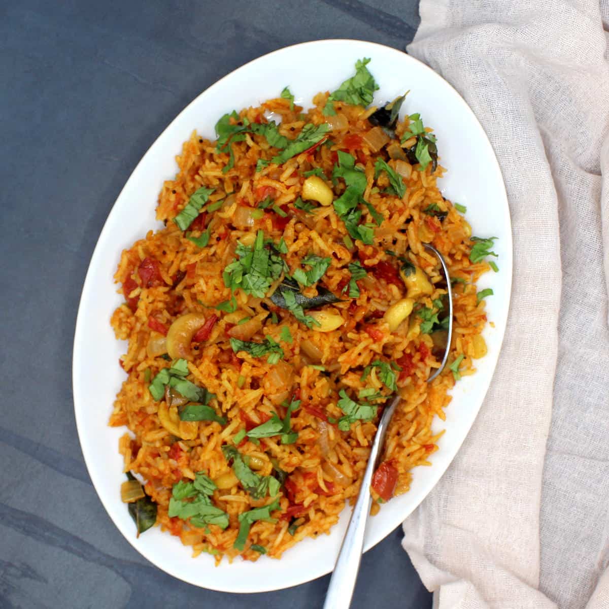 Tomato Rice with Curry Leaves
