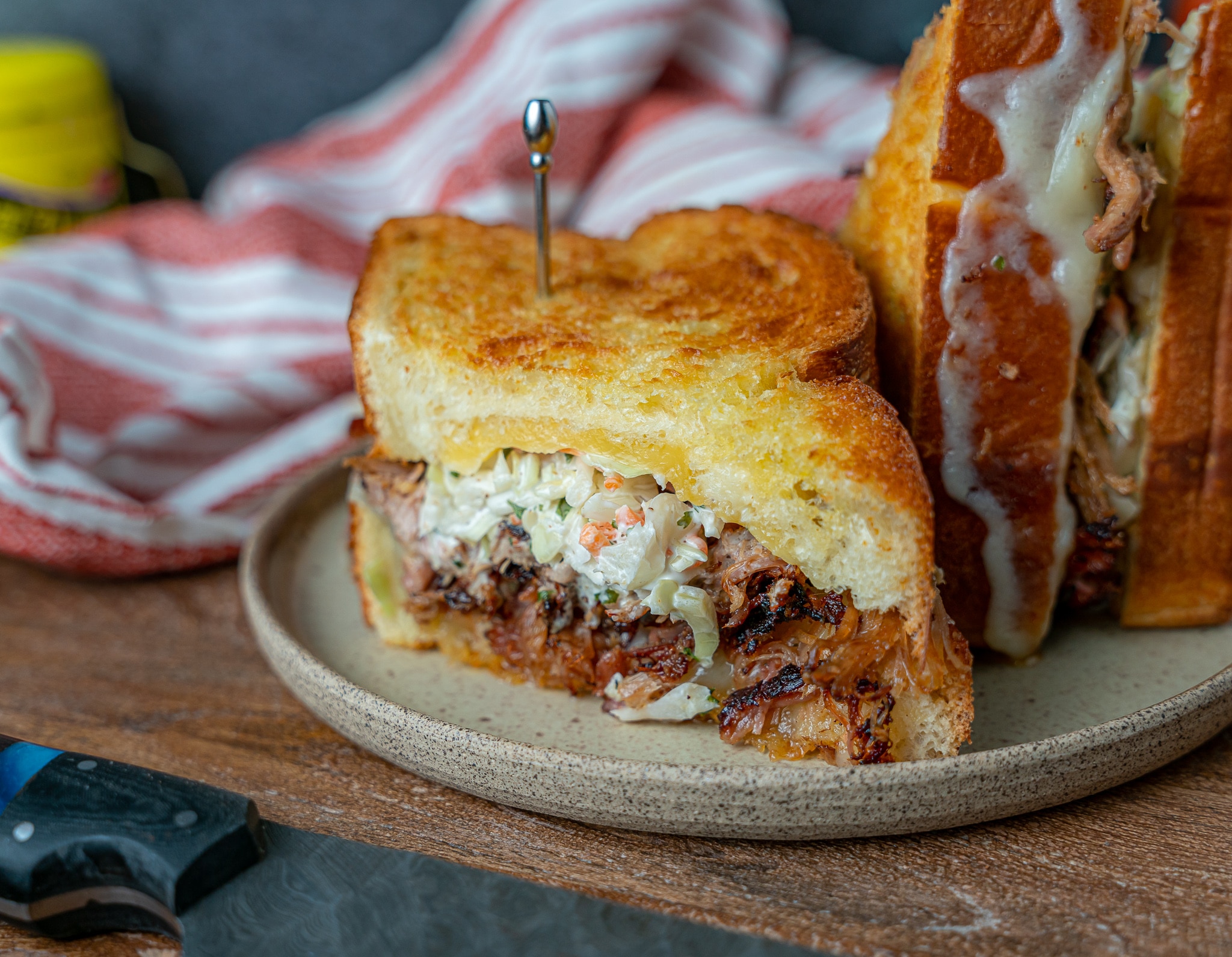 BBQ Pulled Pork Air Fryer Grilled Cheese