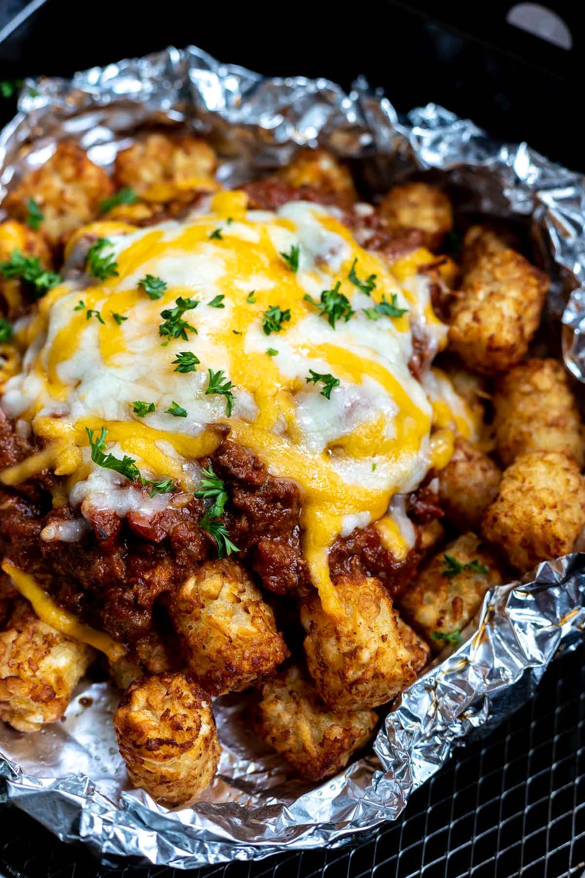 Loaded Chili Cheese Tater Tots