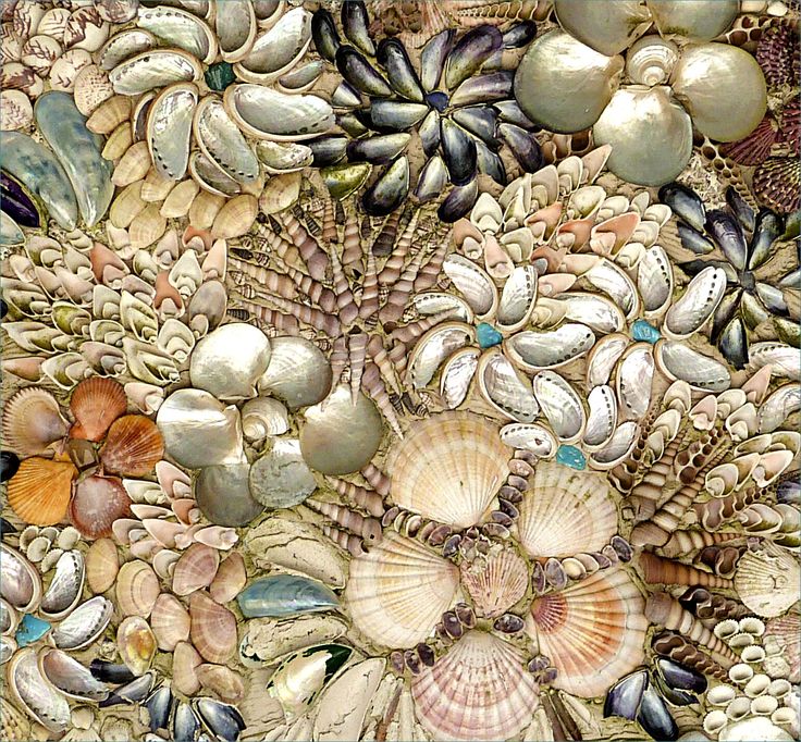Seashell Mosaic Terrace Fountain
