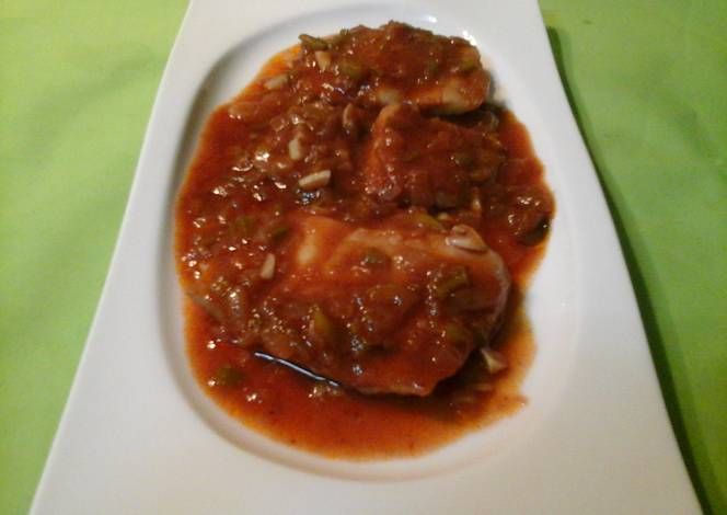 Pollo al Potacchio con vino tinto