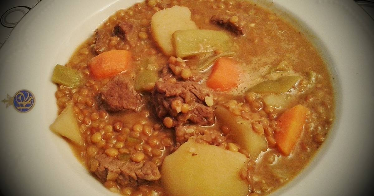 Lentejas estofadas con ternera