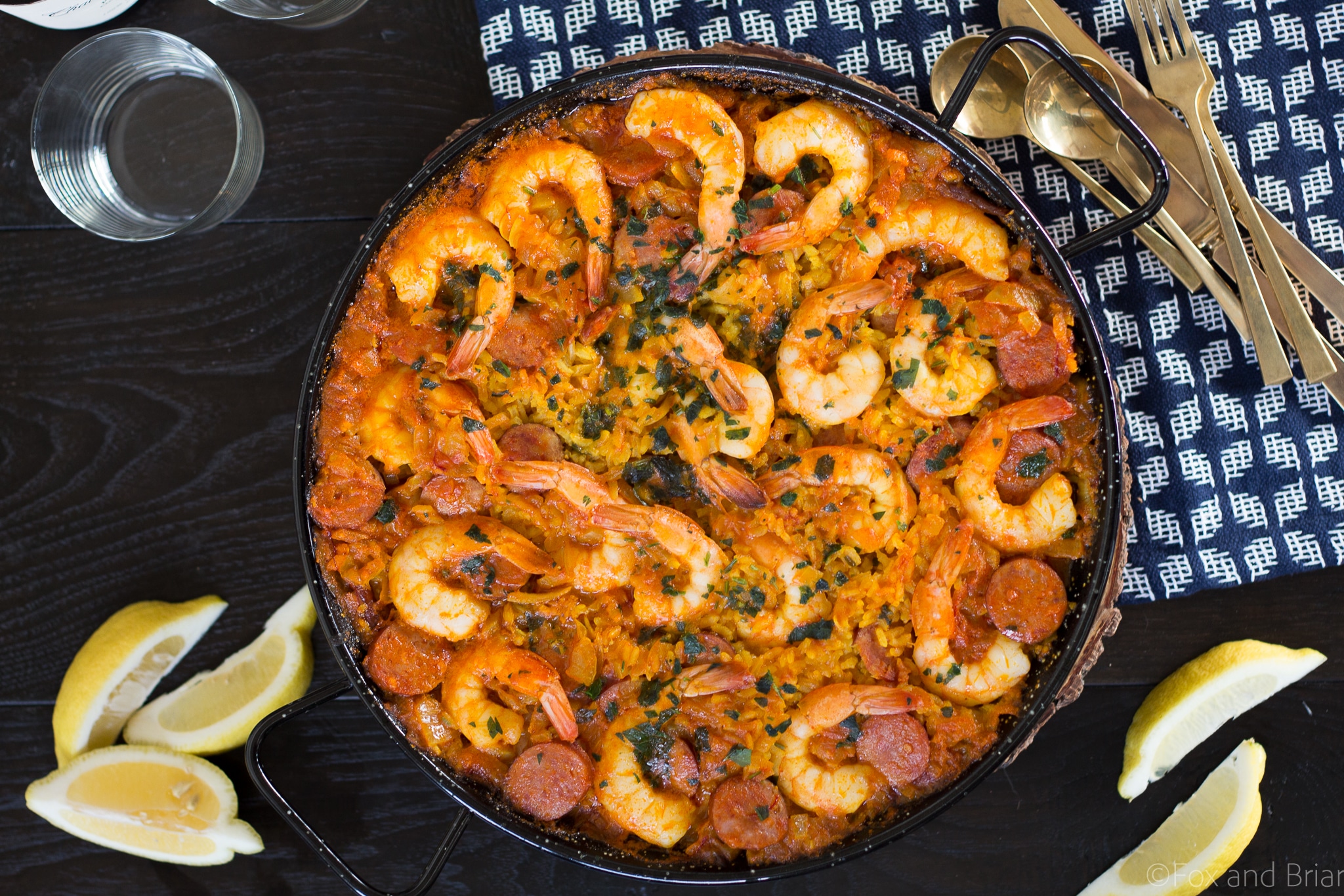 Tomato Rice with Shrimp and Chorizo
