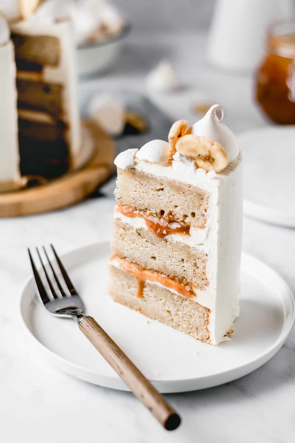 Caramel Banana Cake with Dulce de Leche Frosting