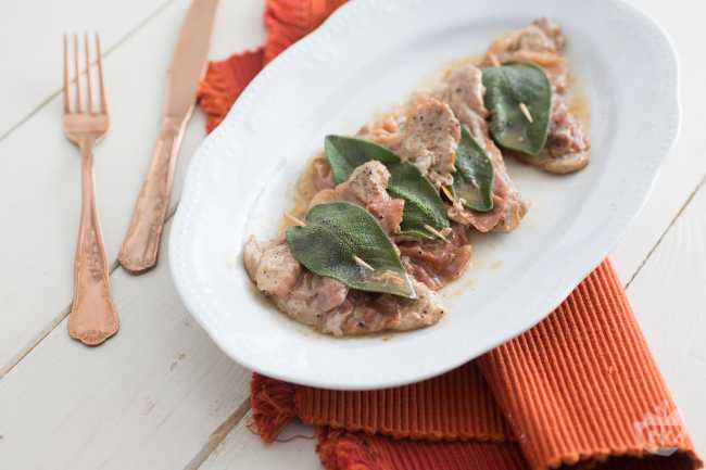 Saltimbocca a la Romana con pasta