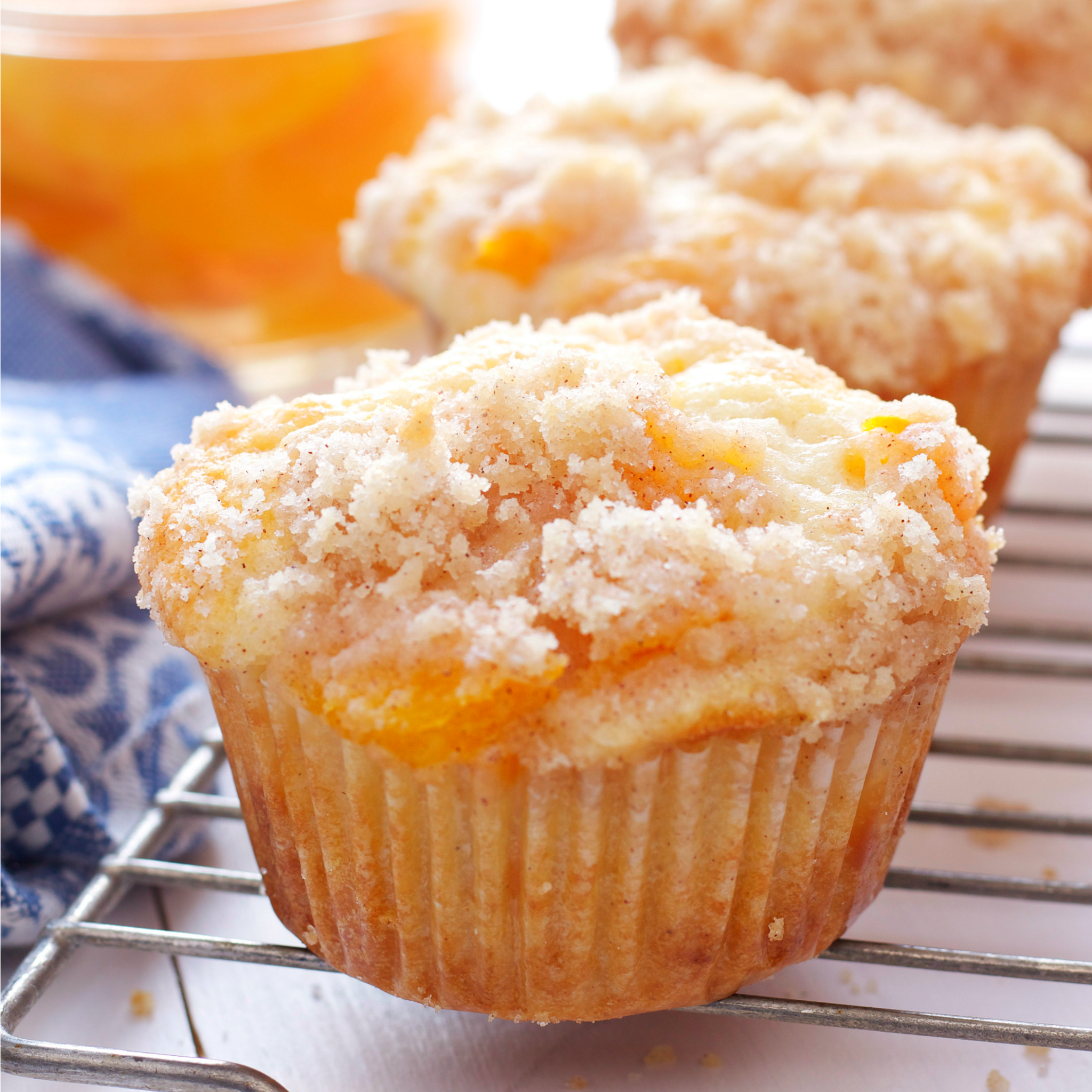Peach Cobbler Cake Muffins