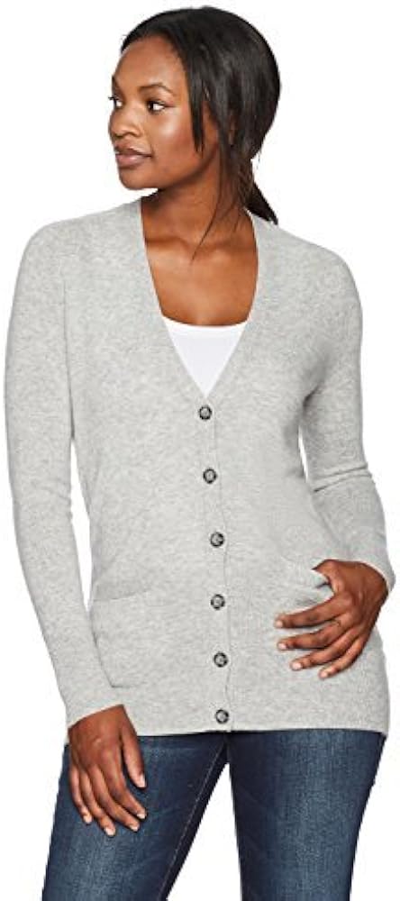 Lark & Ro Women's Classic V-Neck Cashmere Sweater