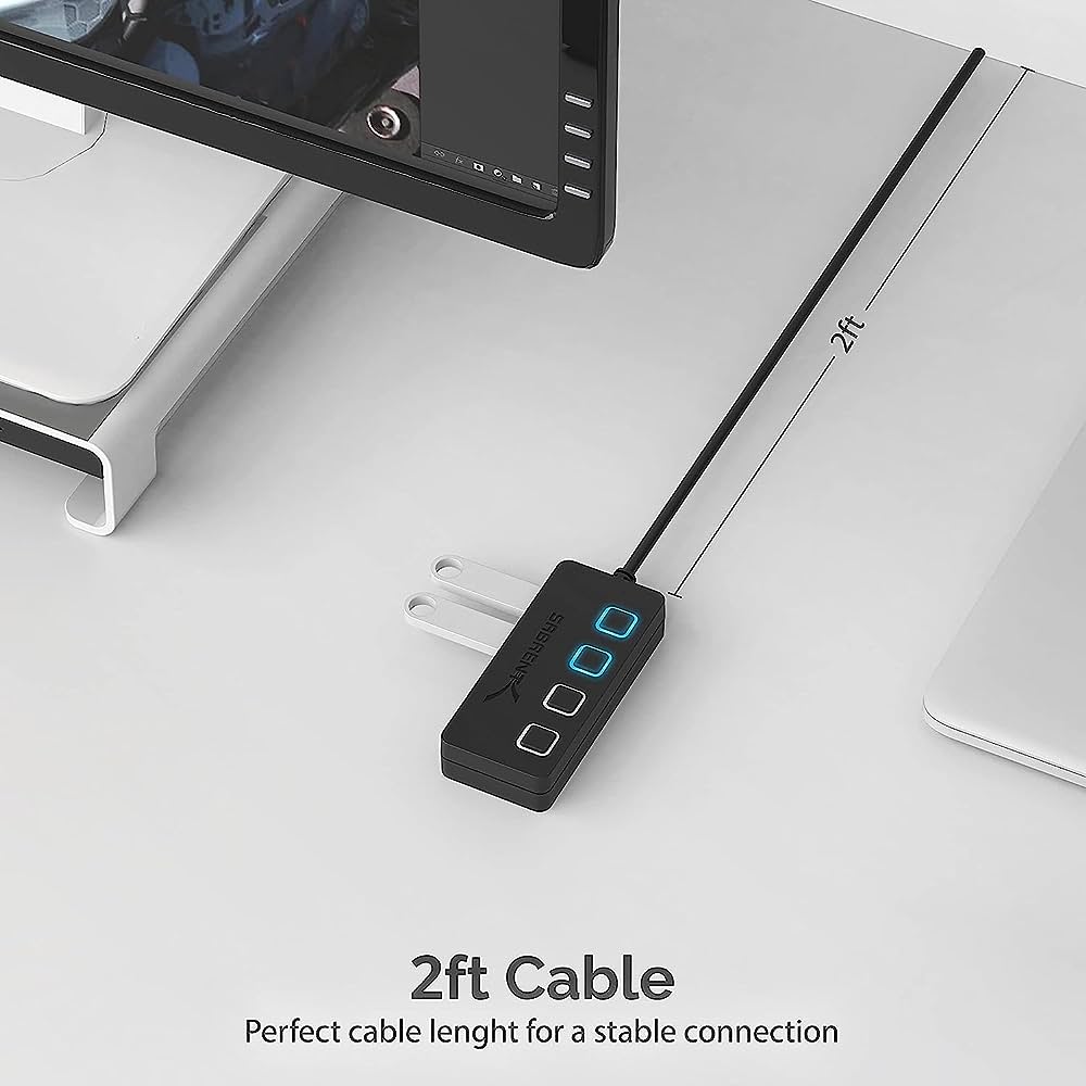 Sabrent 4-Port USB 3.0 Hub with Individual LED Power Switches