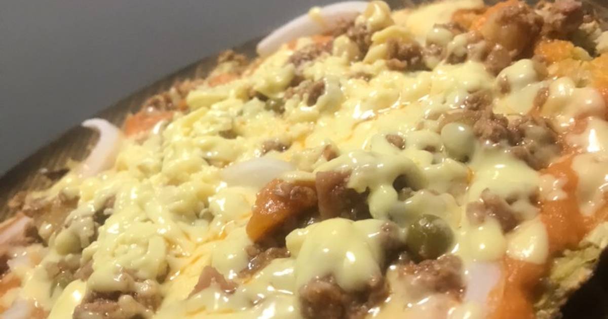 Pizza de calabacín y salmón ahumado con masa de avena
