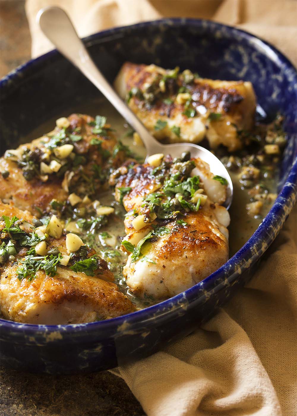 Cod with Lemon and Capers