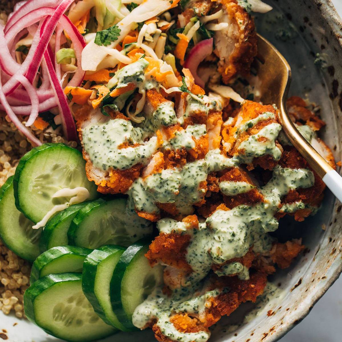 Healthy Chicken Tikka Masala Quinoa Bowl