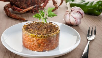 Receta de Txangurro gratinado con queso