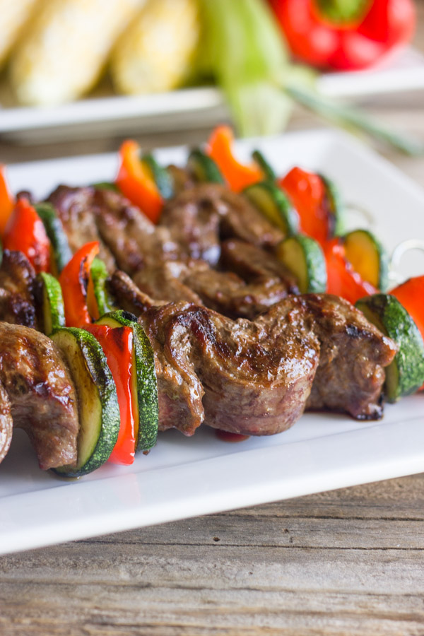 Flank Steak and Vegetable Skewers
