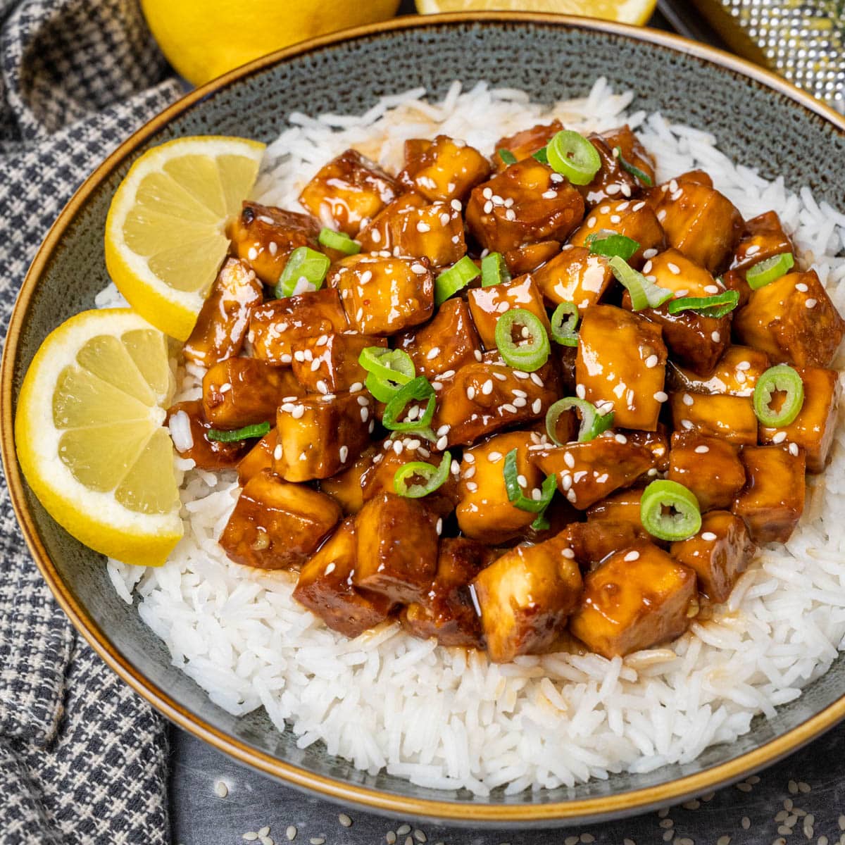 Lemon Tofu Stir-Fry with Rice