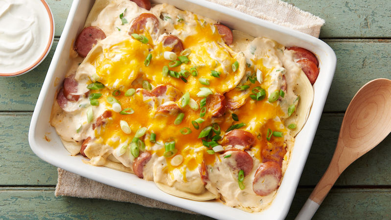 Kielbasa and Pierogi Casserole