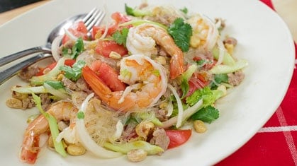 Yum Woon Sen Talay (Spicy Seafood Glass Noodle Salad)