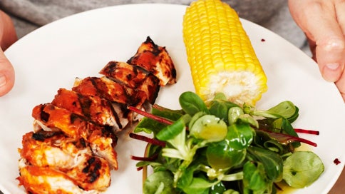 Grilled Chicken with Peach BBQ Sauce