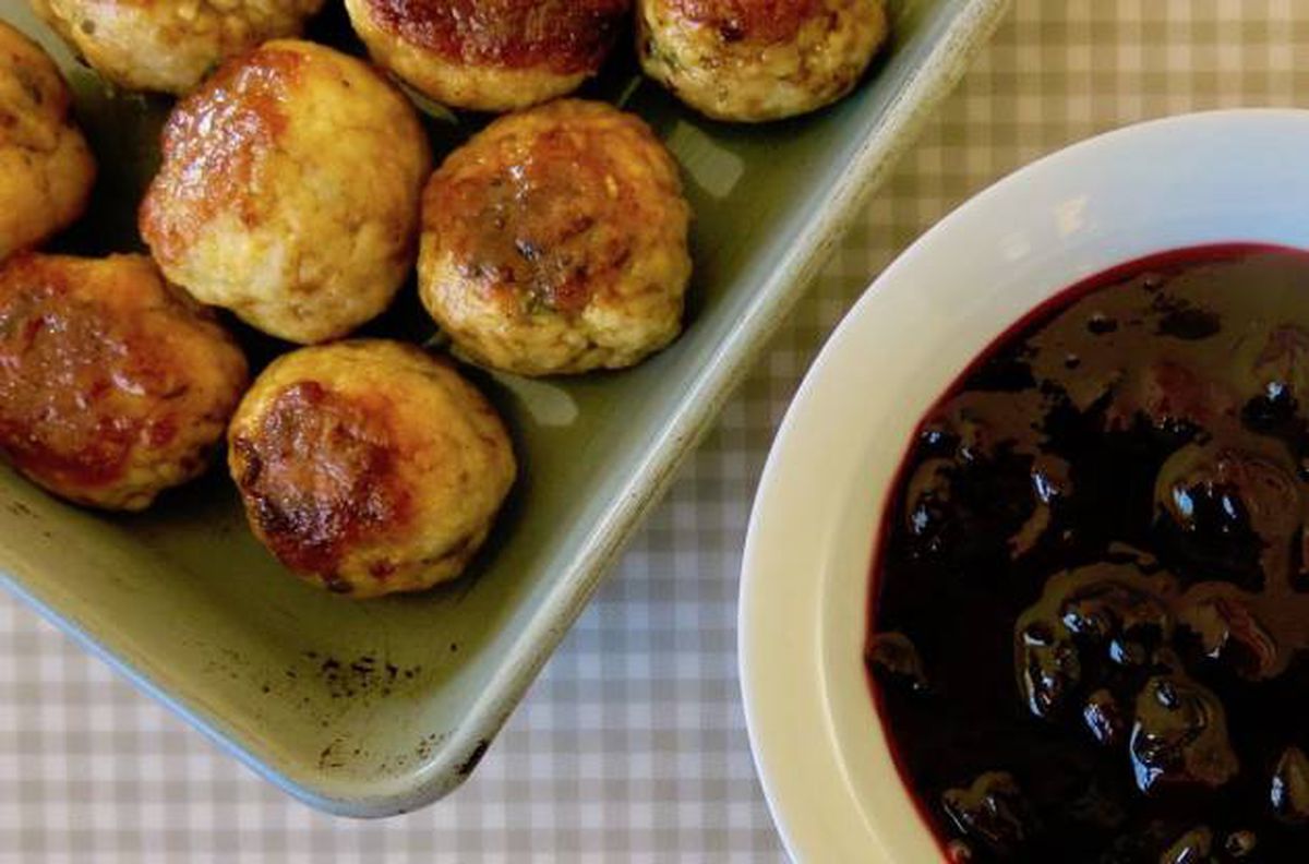 Albóndigas de pavo con salsa de arándanos