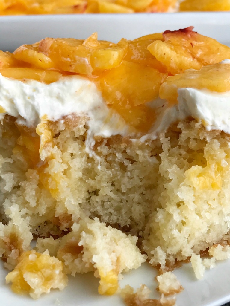 Peach Cobbler Poke Cake