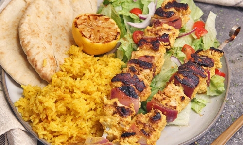 Chicken and Rice Skewers