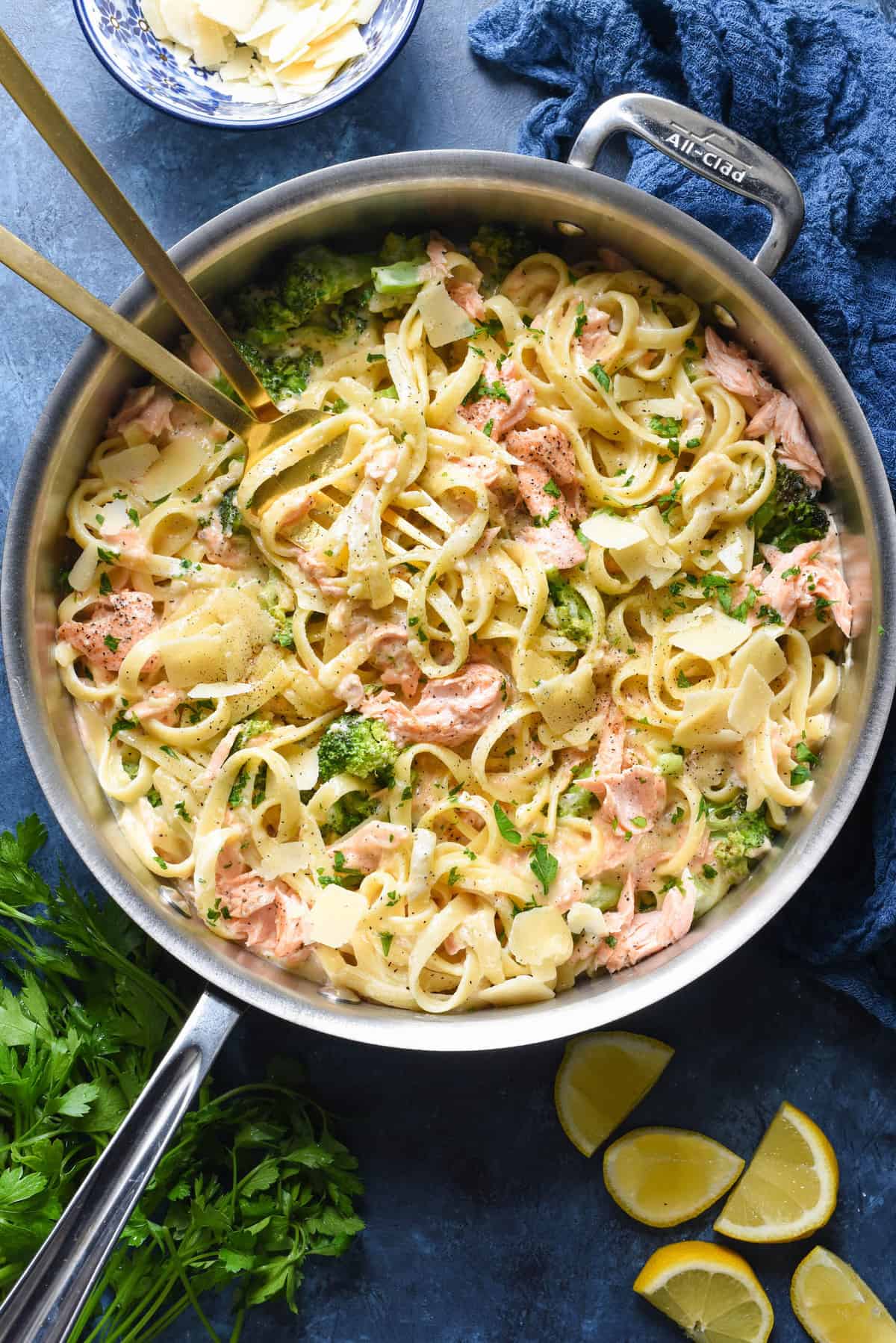Salmon and Broccoli Alfredo